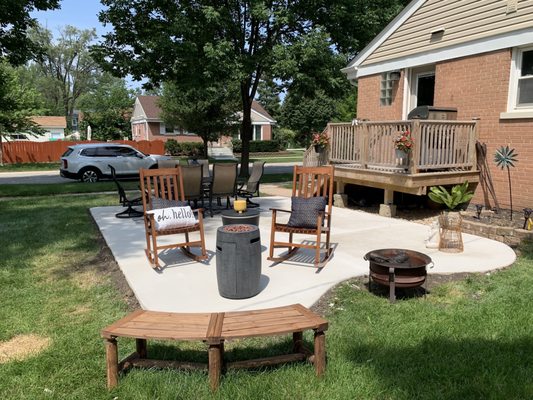 Finished concrete patio