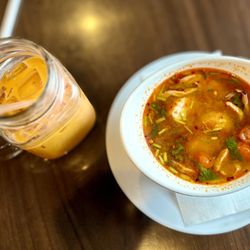 Thai Heaven Restaurant - Shrimp Tom Yum and Thai Ice Tea