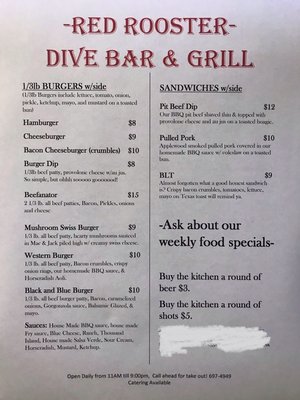 Menu photo 6 Red Rooster Bar & Grill Selah, WA