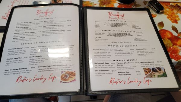 Menu photo 2 Rooster's Country Cafe Harlingen, TX