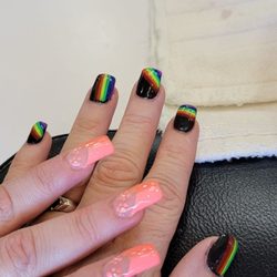 Bella Nails & Spa - My daughter and my nails getting ready for Pride. Nail art on point