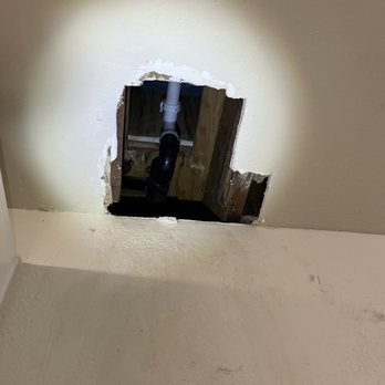 Tegene Handyman Service - They patched up a hole that was made by a plumber due to an issue with the bathtub pipes. - Handyman Near Me Tegene Handyman Service - They patched up a hole that was made by a plumber due to an issue with the bathtub pipes. - Handyman Near Me
