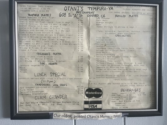 Menu photo 2 Otani's Oxnard, CA