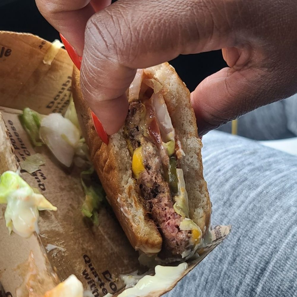 A raw Quarter Pounder. A raw Quarter Pounder.