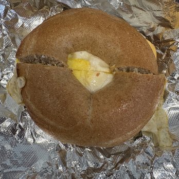 Slims Bagels and Bialys - Egg and cheese on a whole wheat bagel - Bakeries Near Me - New York, New York Slims Bagels and Bialys - Egg and cheese on a whole wheat bagel - Bakeries Near Me - New York, New York