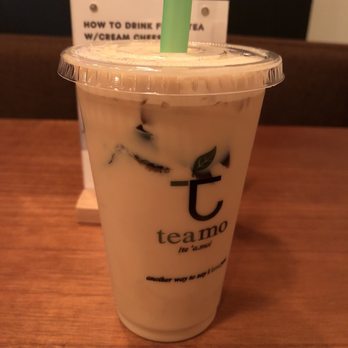 Teamo Tea Cafe - My milk tea with herbal (grass) jelly :) - Desserts Near Me - Sandy Springs, Georgia