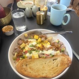 Beef Hash with sourdough toast