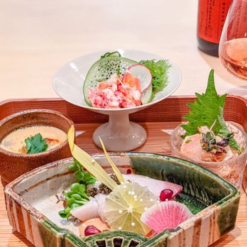 Kabuto - King yellowtail, Freshwater eel unagi, Japanese & Hawaiian snow crab, Albacore with ginger miso sauce.  IG: @sherryeatworld - Sushi Bars Near Me - Las Vegas, Nevada