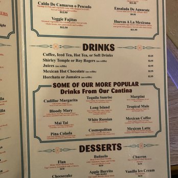 Marieta's - a menu for a restaurant - Mexican Near Me - El Cajon, California