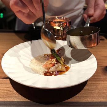 Frantzén - King crab, chicken mousselin stuffed morel, butter, togarashi - Scandinavian Near Me - Stockholm, Alberta