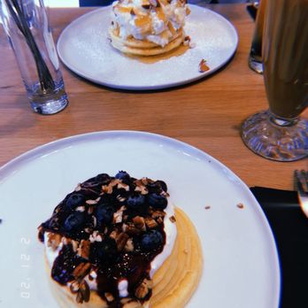 Flipper’s - Blackberry Cream Cheese Pancakes and Lemon Ricotta Pancakes - Pancakes Near Me - New York, New York Flipper’s - Blackberry Cream Cheese Pancakes and Lemon Ricotta Pancakes - Pancakes Near Me - New York, New York