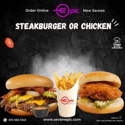 Epic Double Decker - Steakburger OR Chicken Sandwiches and Combos