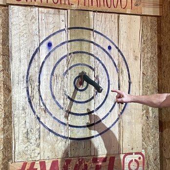 St Pete Axe & Ale - a man pointing at a target - Bars Near Me - Saint Petersburg, Florida St Pete Axe & Ale - a man pointing at a target - Bars Near Me - Saint Petersburg, Florida
