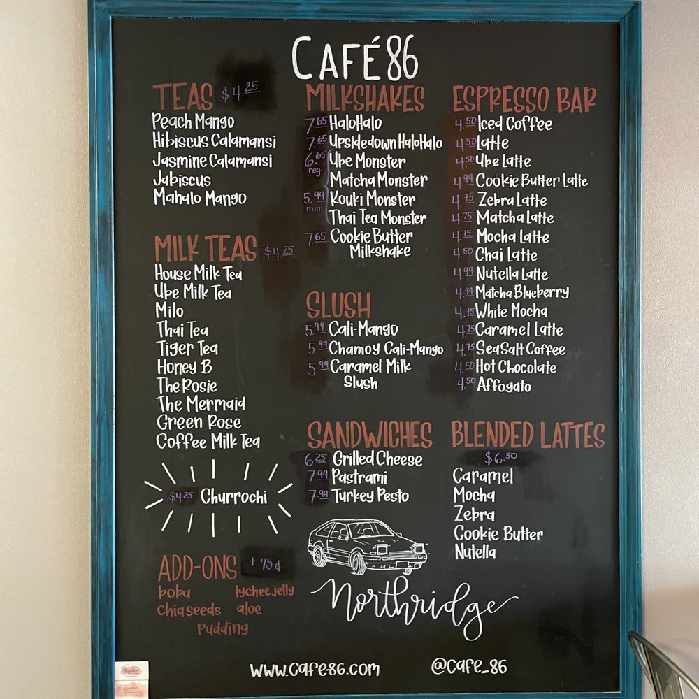 Cafe 86 - Menu - Cafes Near Me - Northridge, California Cafe 86 - Menu - Cafes Near Me - Northridge, California