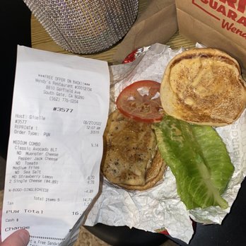Wendy's - Wrong order. Idk what this is. "Classic avocado blt" But looks like a $1 burger I could've made at home totally upsetting - Burgers Near Me - South Gate, California