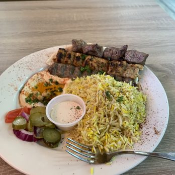 Nish! Mediterranean Grill - Combination kabob plate! Highly recommended! - Mediterranean Near Me - River Oaks, Texas Nish! Mediterranean Grill - Combination kabob plate! Highly recommended! - Mediterranean Near Me - River Oaks, Texas