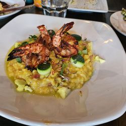 Palos Verdes Wine Club - Fantastic risotto topped with shrimp