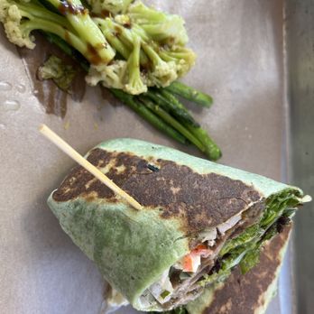 Fork & Fig - Wrap sandwich with asparagus and cauliflower. - Burgers Near Me - Albuquerque, New Mexico
