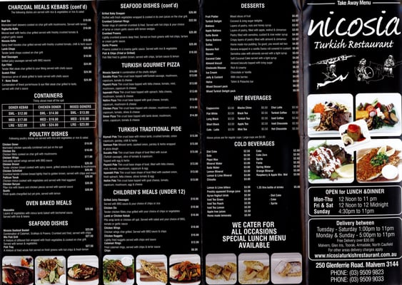 Menu photo 2 Nicosia Kebab House Malvern, VIC