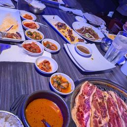 Soondubu, assorted bonchon, etc