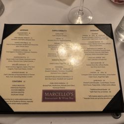 Marcello's Restaurant & Wine Bar - Menu