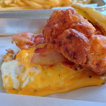Bodega Todo - Ooey gooey cheesy chicken and egg on a GF Biscuit - Mexican Near Me - Charleston, South Carolina