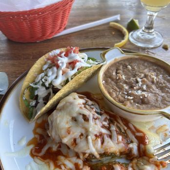 La Fiesta Mexican Cocina Ormond Beach - Combo: Taco and chili relieno - so good!! - Mexican Near Me - Ormond Beach, Florida