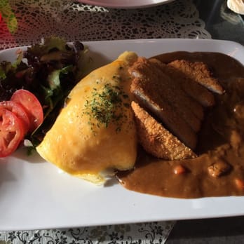Marulilu Cafe - Omu curry rice with pork cutlet - Cafes Near Me - Vancouver, British Columbia