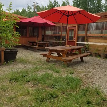 Pita Place - a picnic table with an umbrella - Fast Food Near Me - Fairbanks, Alaska