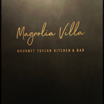 Magnolia Villa - Logo on drink menu - Italian Near Me - Canton, Georgia