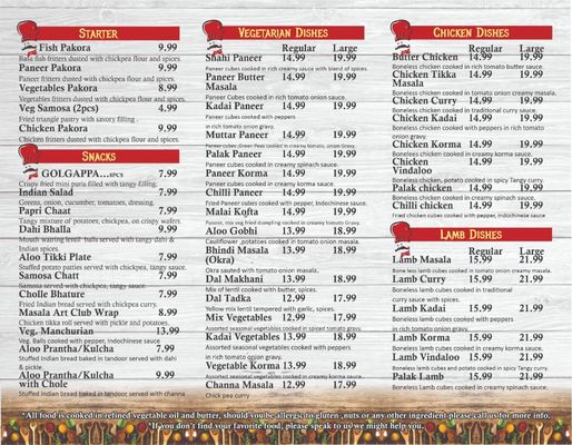 Menu photo 1 Masala Art Indian Restaurant Abbotsford, BC