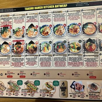 Takumi Antwerpen CS - Menu Page 2 - Ramen Near Me - Antwerp, VAN