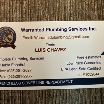Warranted Plumbing Services - Plumbing Near Me - Concord, California Warranted Plumbing Services - Plumbing Near Me - Concord, California