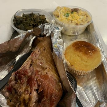 Stuff My Turkey - The OG turkey leg, collard green , garlic mashed potatoes and corn bread. - Chicken Wings Near Me - Las Vegas, Nevada