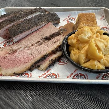 Mistah Lee's Smokin Good Bbq - 2-Meat Platter 2 small sides. Ribs and brisket, Mac & cheese and cornbread - Barbeque Near Me - Boynton Beach, Florida Mistah Lee's Smokin Good Bbq - 2-Meat Platter 2 small sides. Ribs and brisket, Mac & cheese and cornbread - Barbeque Near Me - Boynton Beach, Florida