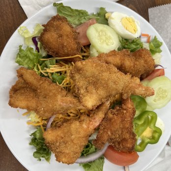 Kelley's Country Cookin' - Fried Jumbo Shrimp Salad - American Near Me - Houston, Texas Kelley's Country Cookin' - Fried Jumbo Shrimp Salad - American Near Me - Houston, Texas
