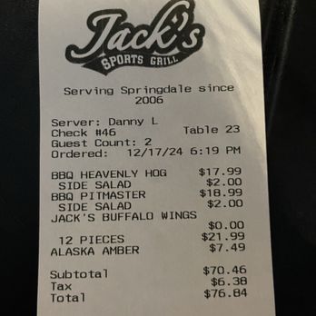 Jacks Sports Grill - New American Near Me - Springdale, Utah