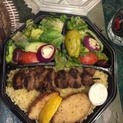 Greek On Wheels - Take out lamb platter.