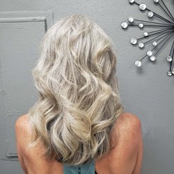 Here is a client who let her grey hair grow out and I gave her a new haircut and look. Grey does not have be old and frumpy.