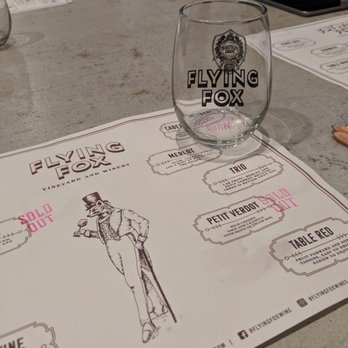 Flying Fox Vineyard - Tasting menu - Wineries Near Me - Afton, Virginia