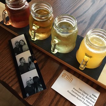 Grain - Cider flight + photo booth pic - Beer Gardens Near Me - Norfolk, Virginia Grain - Cider flight + photo booth pic - Beer Gardens Near Me - Norfolk, Virginia