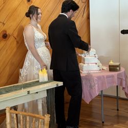 Gwens Wedding Cakes - Cutting the cake!