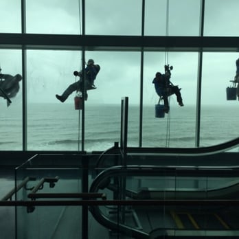 VIP Special Services - VIP Special Services Window Cleaners rappelling via boatswains chairs at The Pier Shops at Caesars in Atlantic City, NJ. - Window Washing Near Me - West Orange, New Jersey VIP Special Services - VIP Special Services Window Cleaners rappelling via boatswains chairs at The Pier Shops at Caesars in Atlantic City, NJ. - Window Washing Near Me - West Orange, New Jersey