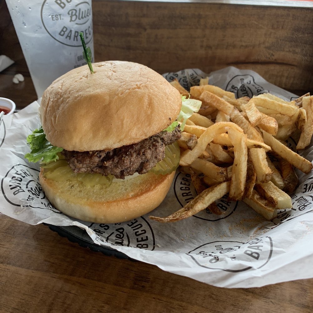 Burger, fries, water, tax, not including tip: $10.90