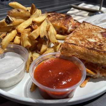 Burnt Crumbs - Spaghetti Grilled Cheese Sandwich of champions - New American Near Me - Irvine, California
