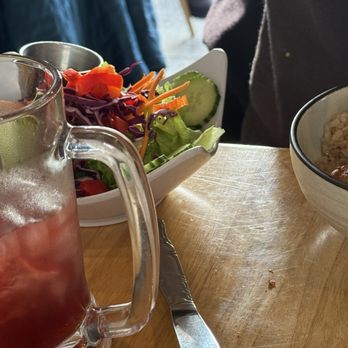 Alice & Friends' Vegan Kitchen - Root Blueberry Lemon Soda and Grace's Teriyaki side salad - Vegetarian Near Me - Chicago, Illinois Alice & Friends' Vegan Kitchen - Root Blueberry Lemon Soda and Grace's Teriyaki side salad - Vegetarian Near Me - Chicago, Illinois