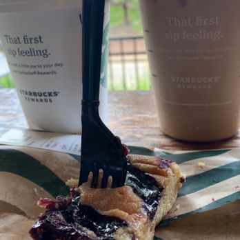 STARBUCKS - Pistachio latte, Iced Brown Sugar Oatmilk Shaken Espresso, and a half eaten berry bar. - Coffee & Tea Near Me - Olathe, Kansas