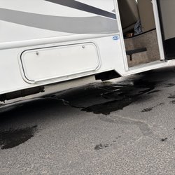 Affordable RV - The water coming out the rv on the way home