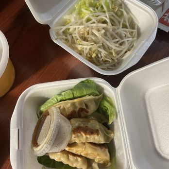 Kami Ramen & Bar - Gyoza dumplings and sprouts for soup - Ramen Near Me - Pearland, Texas