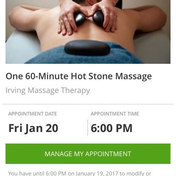 Irving Massage Therapy - They did not honour my CONFIRMED 6:00 appointment... They told me their system is not linked Groupon! Ruined weekend!!! - Reflexology Near Me - Irving, Texas Irving Massage Therapy - They did not honour my CONFIRMED 6:00 appointment... They told me their system is not linked Groupon! Ruined weekend!!! - Reflexology Near Me - Irving, Texas